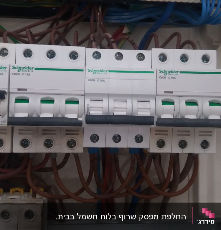 לוח חשמל עם מפסקים של שניידר אלקטריק